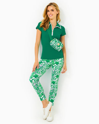 UPF 50+ Luxletic 28" Corso Pant, Fiddle Leaf Green Lil Escape Plan Golf, large - Lilly Pulitzer