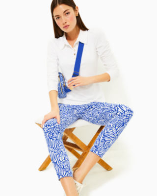 UPF 50+ Luxletic 28" Corso Pant, Martinique Blue Zee Bebe Golf, large image 3