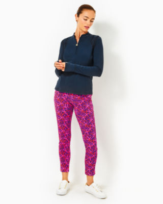 UPF 50+ Luxletic 28" Corso Pant, Passion Fruit Pink Star Searching Golf, large - Lilly Pulitzer