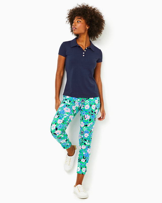 UPF 50+ Luxletic 28" Corso Pant, Spearmint Golf Till You Drop Woven, large - Lilly Pulitzer
