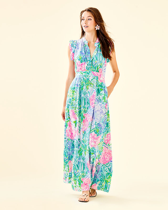 Palm Beach Silk Maxi Dress, , large - Lilly Pulitzer