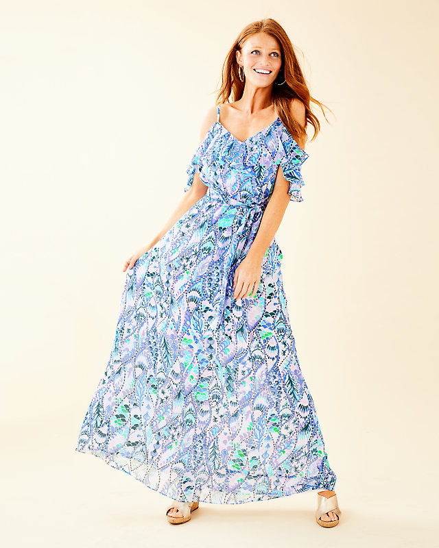 Zadie Off The Shoulder Maxi Dress, , large - Lilly Pulitzer
