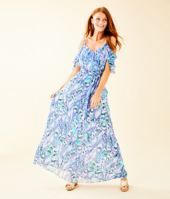 Zadie Off The Shoulder Maxi Dress Lilly Pulitzer