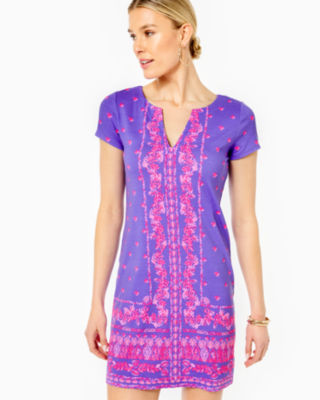 Lilly Pulitzer Upf 50+ Sophiletta Dress In Mystical Purple Coral Craze Engineered Dress