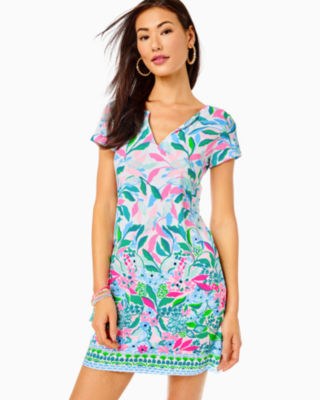 Lilly Pulitzer Upf 50+ Sophiletta Dress In Water Lilly Green Leaf Me In Paradise Engineered Dress