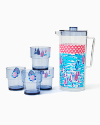 Pitcher and Cup Set, , large - Lilly Pulitzer