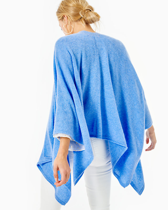 Terri Cashmere Wrap, Heathered Beckon Blue, large image null - Lilly Pulitzer