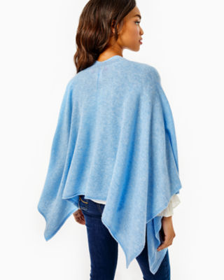 Terri Cashmere Wrap, Heathered Oxford Blue, large image 2 - Lilly Pulitzer