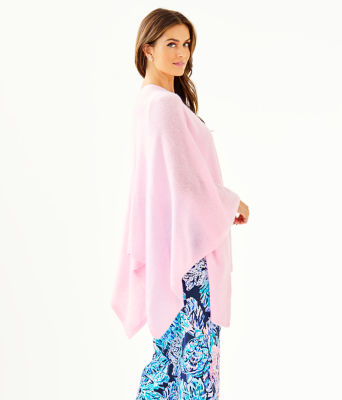 Terri Cashmere Wrap, Heathered Pink Blossom, large image 2 - Lilly Pulitzer