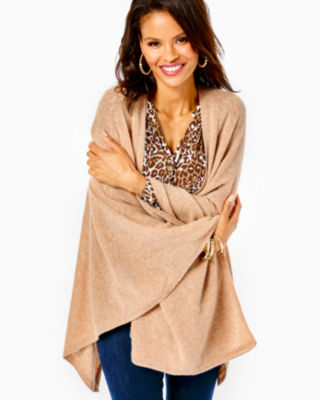 Terri Cashmere Wrap, Heathered Tiki Hut, large image 3 - Lilly Pulitzer