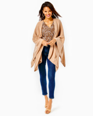 Terri Cashmere Wrap, Heathered Tiki Hut, large image 6 - Lilly Pulitzer