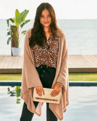 Terri Cashmere Wrap, Heathered Tiki Hut, large image 7 - Lilly Pulitzer