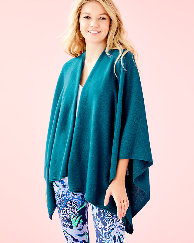 Terri Cashmere Wrap, Inky Tidal, large - Lilly Pulitzer