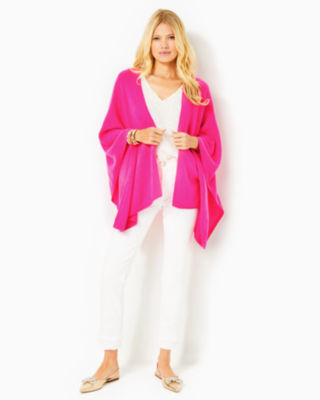 Terri Cashmere Wrap, Pink Palms, large image 5 - Lilly Pulitzer