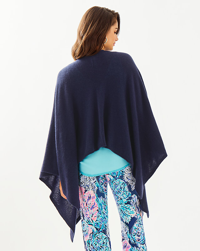 Terri Cashmere Wrap, True Navy, large image null - Lilly Pulitzer