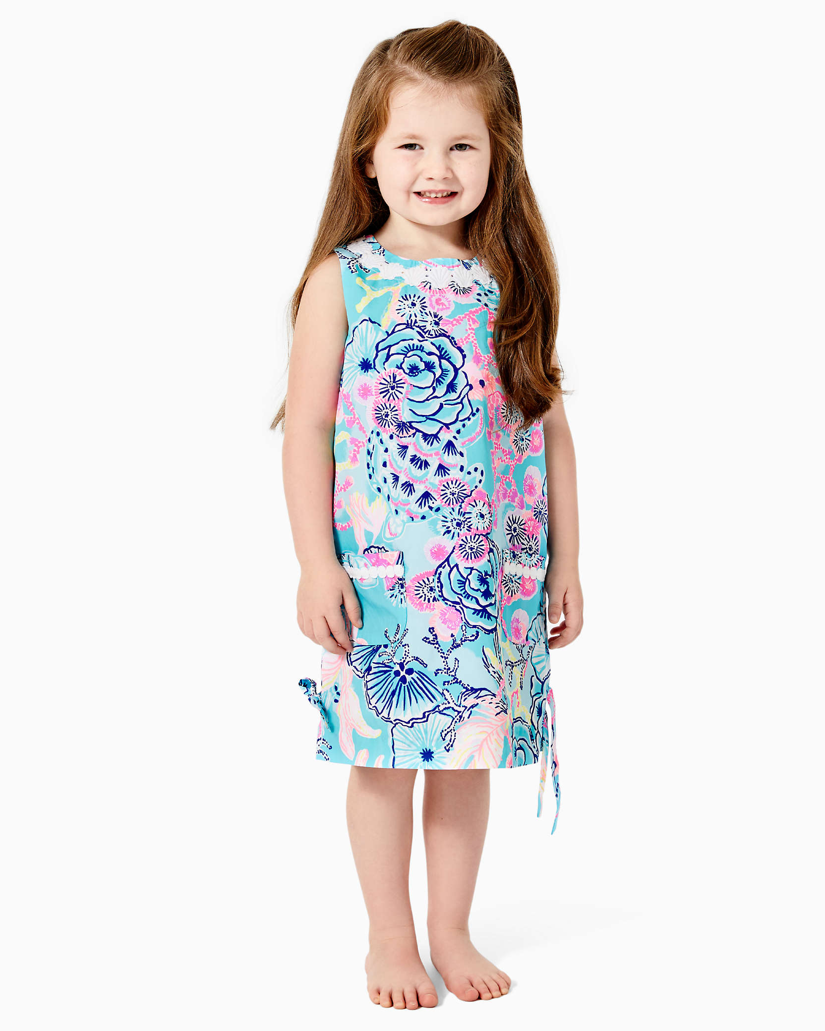 Lilly Pulitzer Girls Little Lilly Classic Shift Dress In Bali Blue Once Upon A Tide
