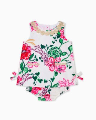 Baby Lilly Infant Shift Dress, Coconut Safari Sanctuary, large - Lilly Pulitzer