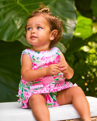 Baby Lilly Infant Shift Dress, Conch Shell Pink Koala La La, large - Lilly Pulitzer