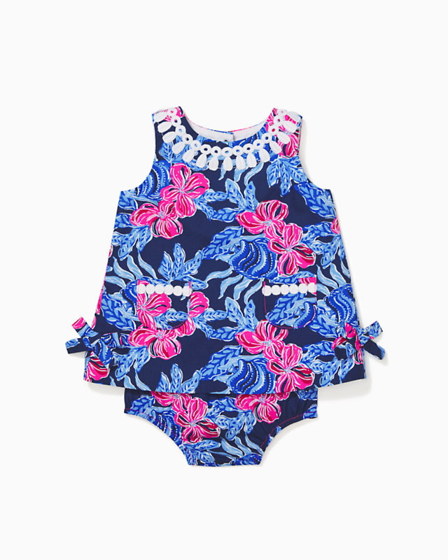 Baby Lilly Infant Shift Dress, Low Tide Navy Its Ofishell, large - Lilly Pulitzer