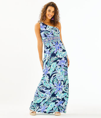 navy floral malia gown