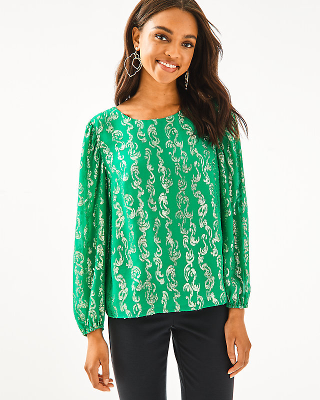 Miriam Silk Top, , large - Lilly Pulitzer