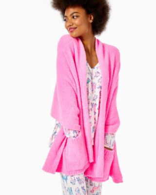 pink teddy cardigan