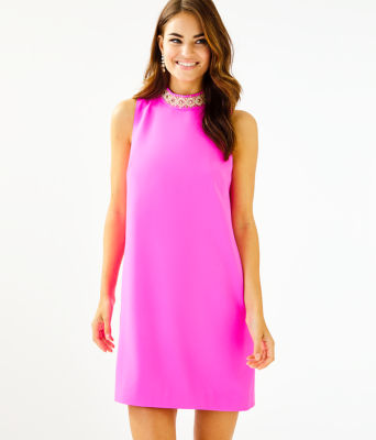 lilly pulitzer pink and gold dress