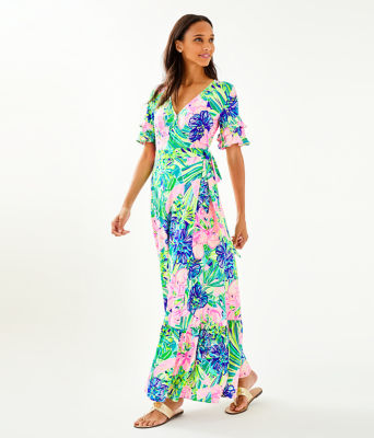 flounce maxi dress