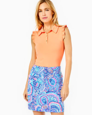 Lilly Pulitzer Upf 50+ Luxletic Monica Skort In Blue Grotto Commotion In The Ocean Golf