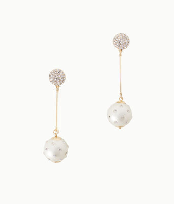 Cosmic Sky Pearl Drop Earrings, Resort White, large  - Lilly Pulitzer