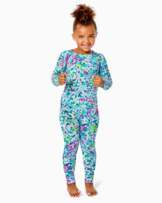 Lilly Pulitzer Girls Mini Sammy Pajama Set In Multi Dive Bar