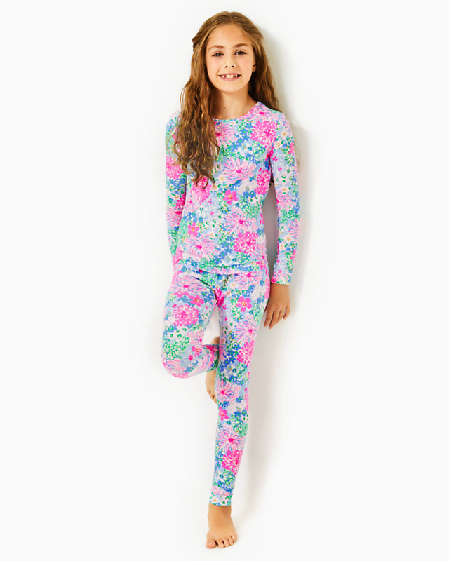 Girls Mini Sammy Pajama Set, Multi Lil Soiree All Day, large - Lilly Pulitzer