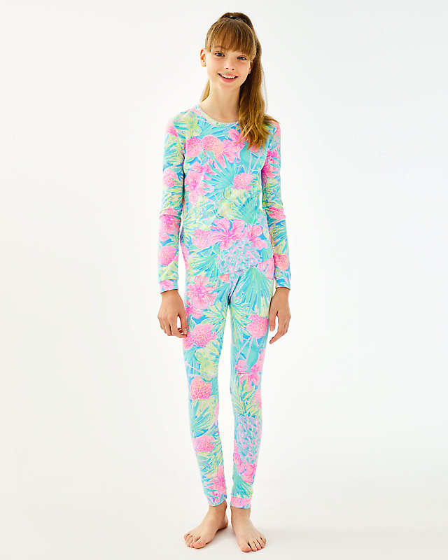 Girls Mini Sammy Pajama Set, Multi Swizzle In Reduced, large - Lilly Pulitzer