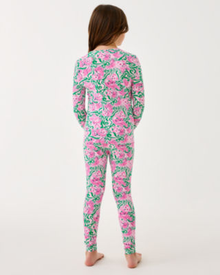 Girls Mini Sammy Pajama Set, Pink Quartz Panda N Bows, large image 5