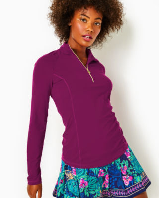 Lilly Pulitzer Upf 50+ Luxletic Justine Pullover In Mulberry