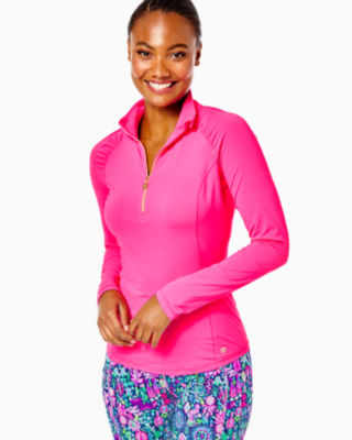 Lilly Pulitzer Upf 50+ Luxletic Justine Pullover In Pink Grenadine