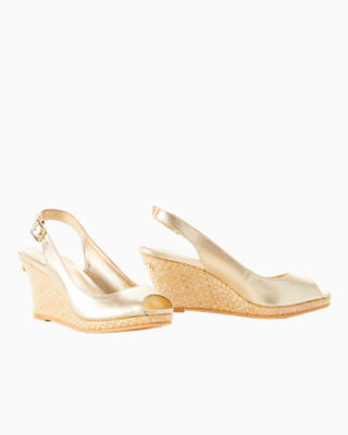 Lilly pulitzer gold wedges on sale