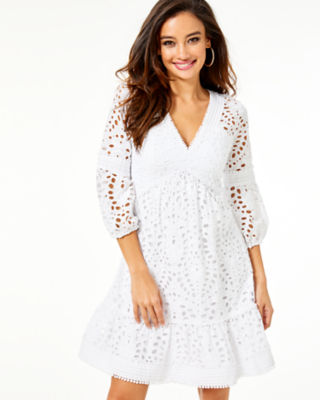 white eyelet dress