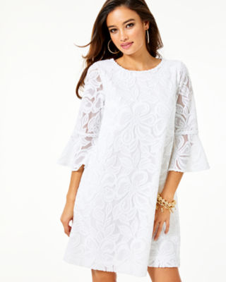 white lace swing dress