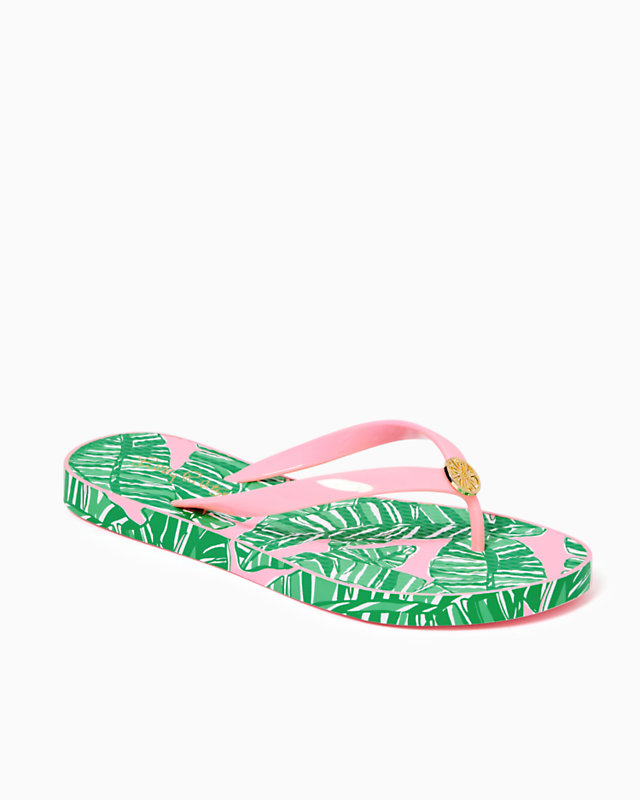 Pool Flip Flop, Conch Shell Pink Lets Go Bananas Shoe, large - Lilly Pulitzer