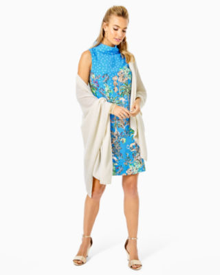 Terri Cashmere Wrap, Coconut Gold Metallic, large image 3 - Lilly Pulitzer