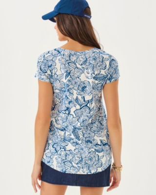 Lilly Pulitzer Etta Scoop Neck Top In Blue