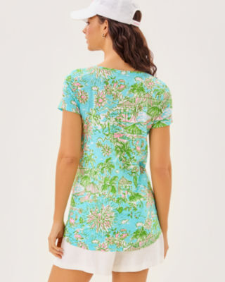 Etta Scoop Neck Top, Fresh Water Blue Sunbathers Bliss, large image 1