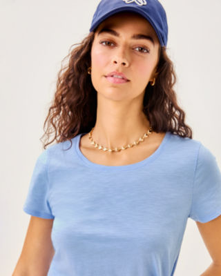 Etta Scoop Neck Top, Jacaranda Blue, large image 2