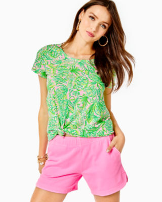 Lilly Pulitzer Etta Scoopneck Top In Mandevilla Baby Fins And Flippers