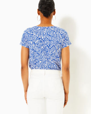 Etta Scoop Neck Top, Martinique Blue Zee Bebe, large image 1