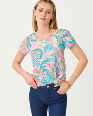 Lilly Pulitzer Etta Scoop Neck Top In Multi