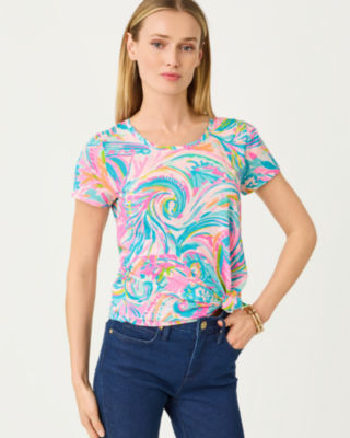 Lilly Pulitzer Etta Scoop Neck Top In Multi