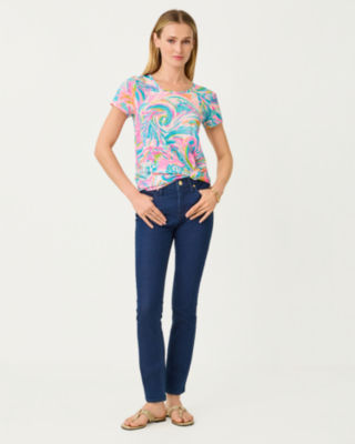 Lilly Pulitzer Etta Scoop Neck Top In Multi