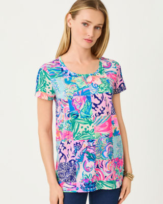 Lilly Pulitzer Etta Scoop Neck Top In Multi